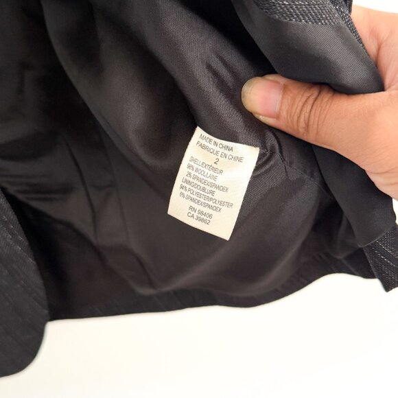 theory // dark gray pinstripe blazer jacket + trouser set // 2 - Picture 4 of 12